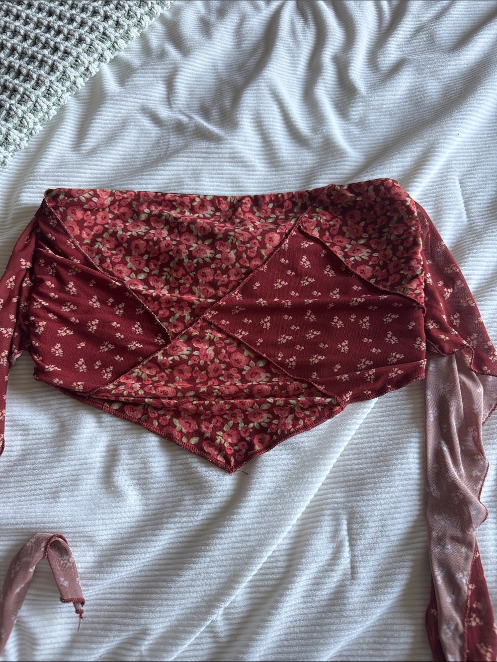 Floral Bandana Top in Burgundy